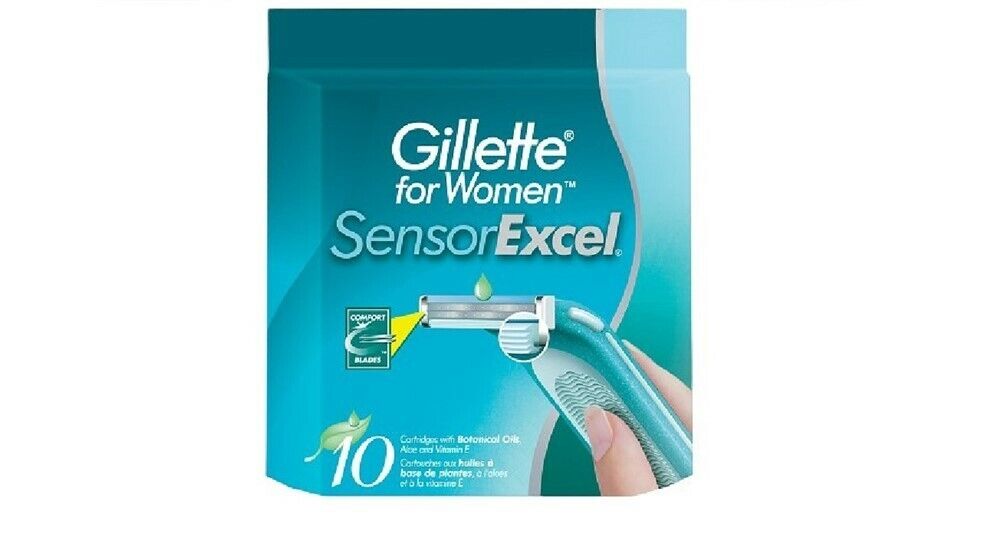 12 Gillette Sensor Women Excel Blades Cartridges Refills Shaver Handle Razor