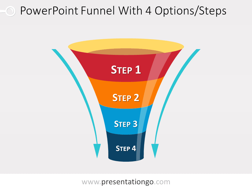 4 Step Tornado Leaned Funnel Diagram For Powerpoint Slidemodel