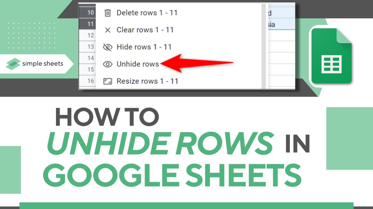 4 Ways To Unhide Rows In Google Sheets