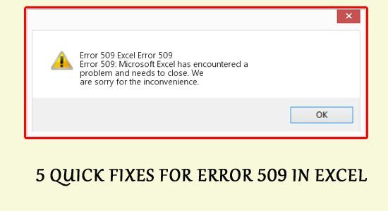 5 Quick Fixes For Error 509 In Excel Artofit