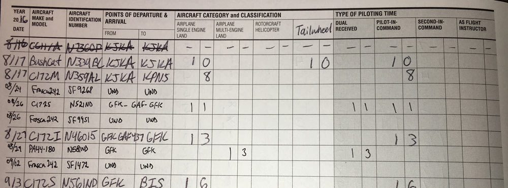 Add New Logbook Entries Excel Pilot Logbook