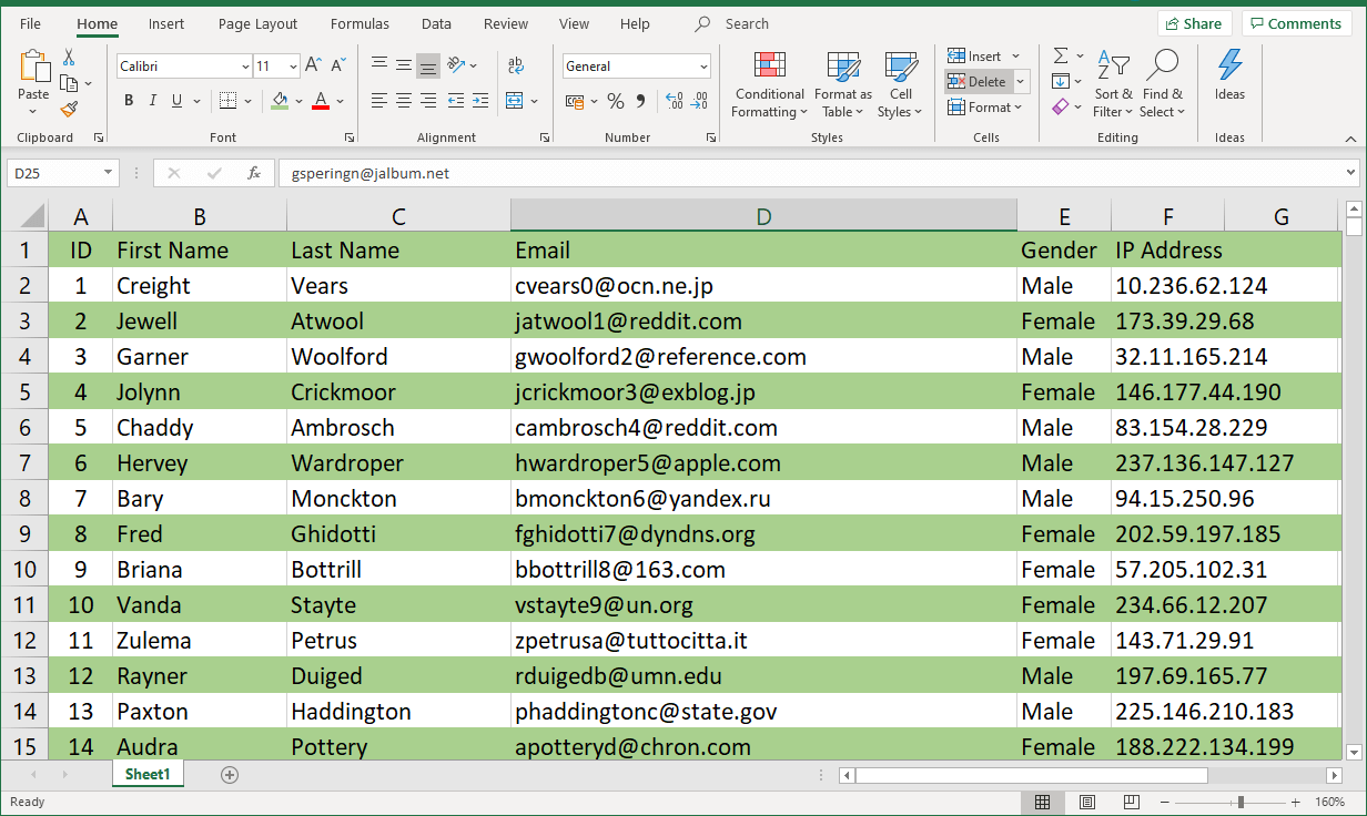 Alternating Color Rows In Excel Highlight Every Other Row