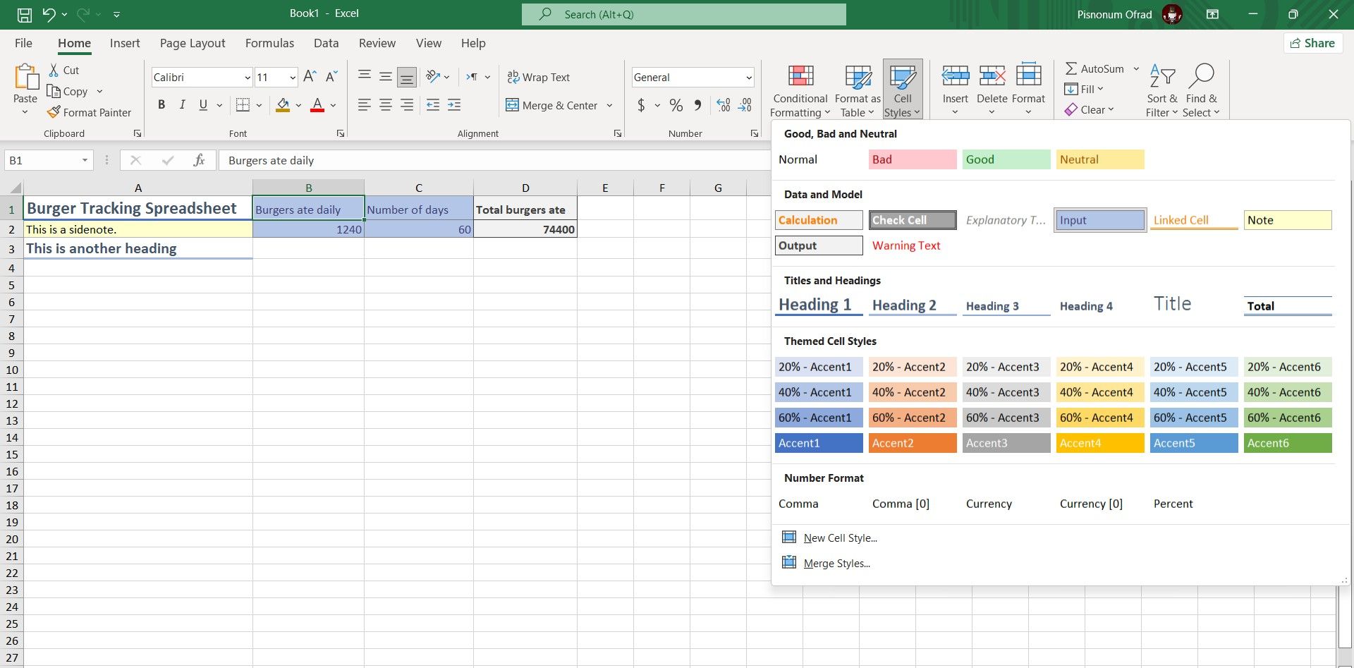 Apply Cell Style And Theme In Excel 2013 Youtube