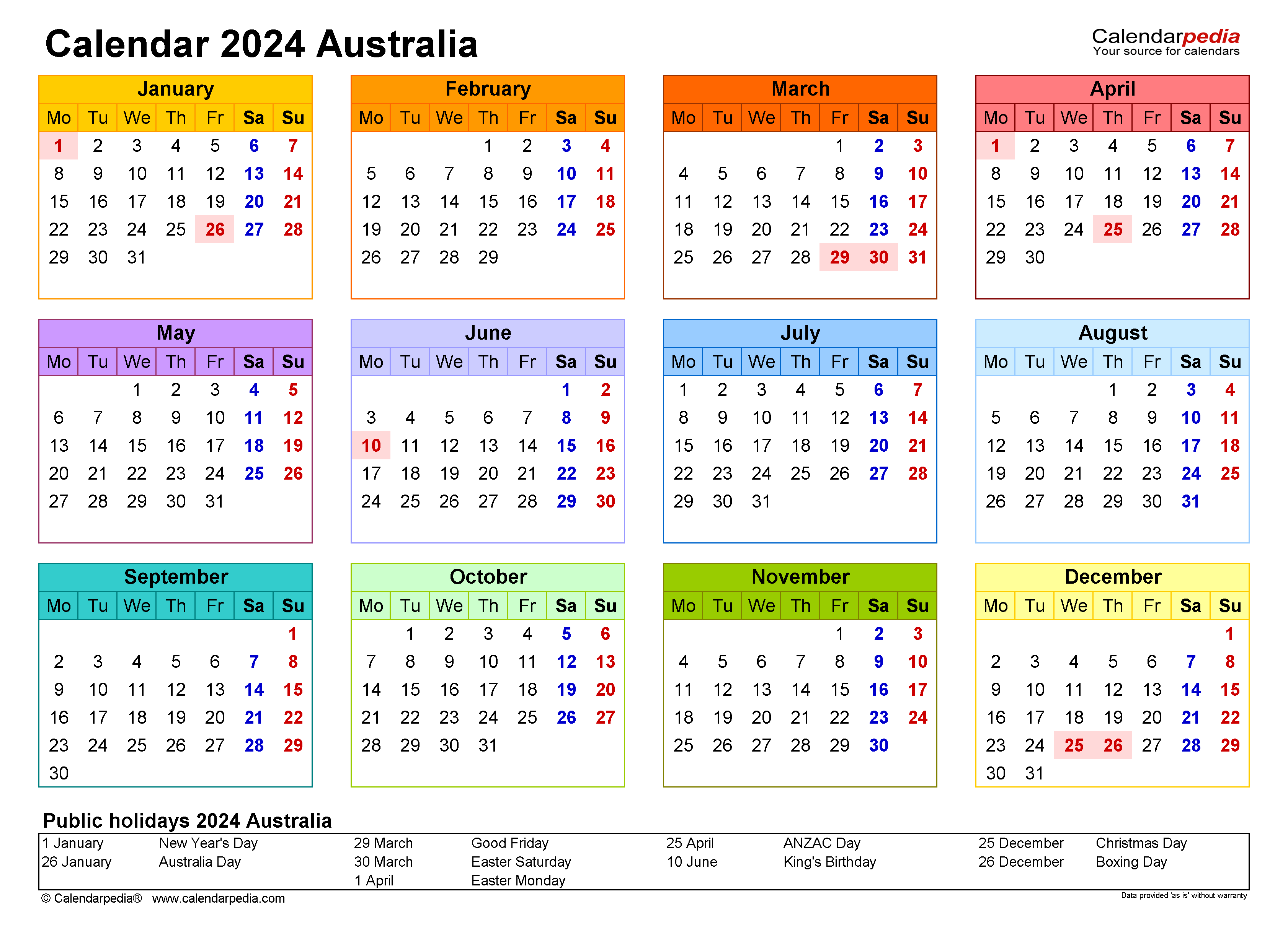 Australian Calendar 2024 Printable With Holidays Templates Printable Free