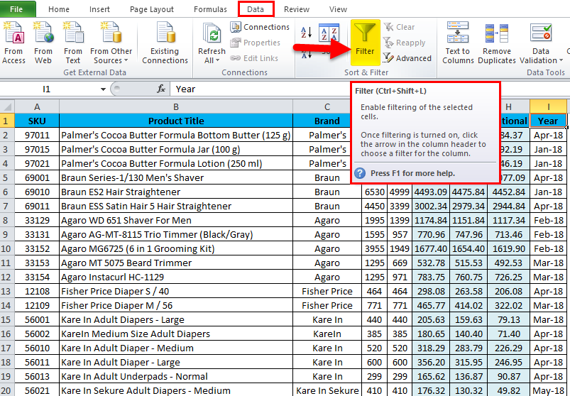 Autofilter In Excel Examples How To Use Autofilter