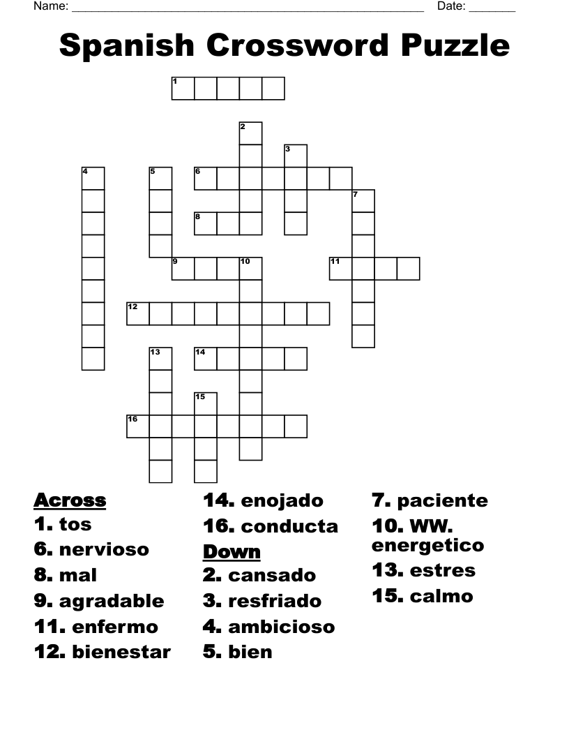 Beginner Amp 39 S Spanish Crossword Puzzles Translate Solve Learn Boost Your Spanish Vocabulary