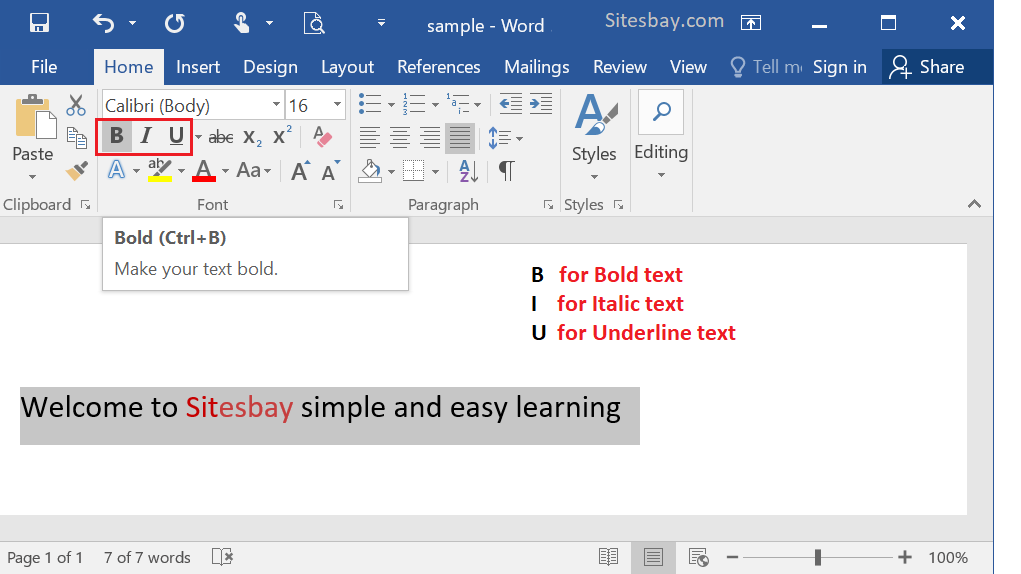 Bold Text In Word How To Use Word Tutorial Youtube