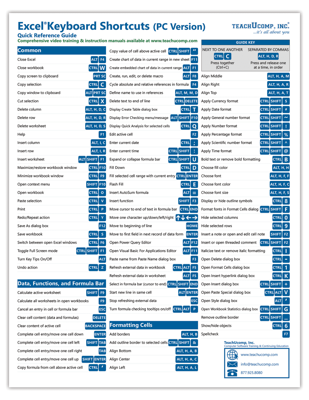 Buy Microsoft Windows Word Excel Quick Reference Guide Keyboard Shortcut Stickers Laptop