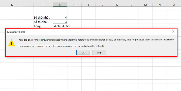 C Ch S A L I Circular References Warning Trong Excel 2010 2013