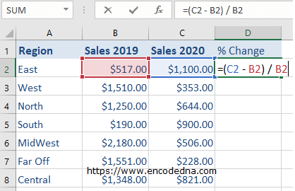 Calculate Percentage Change In Excel Easy Steps