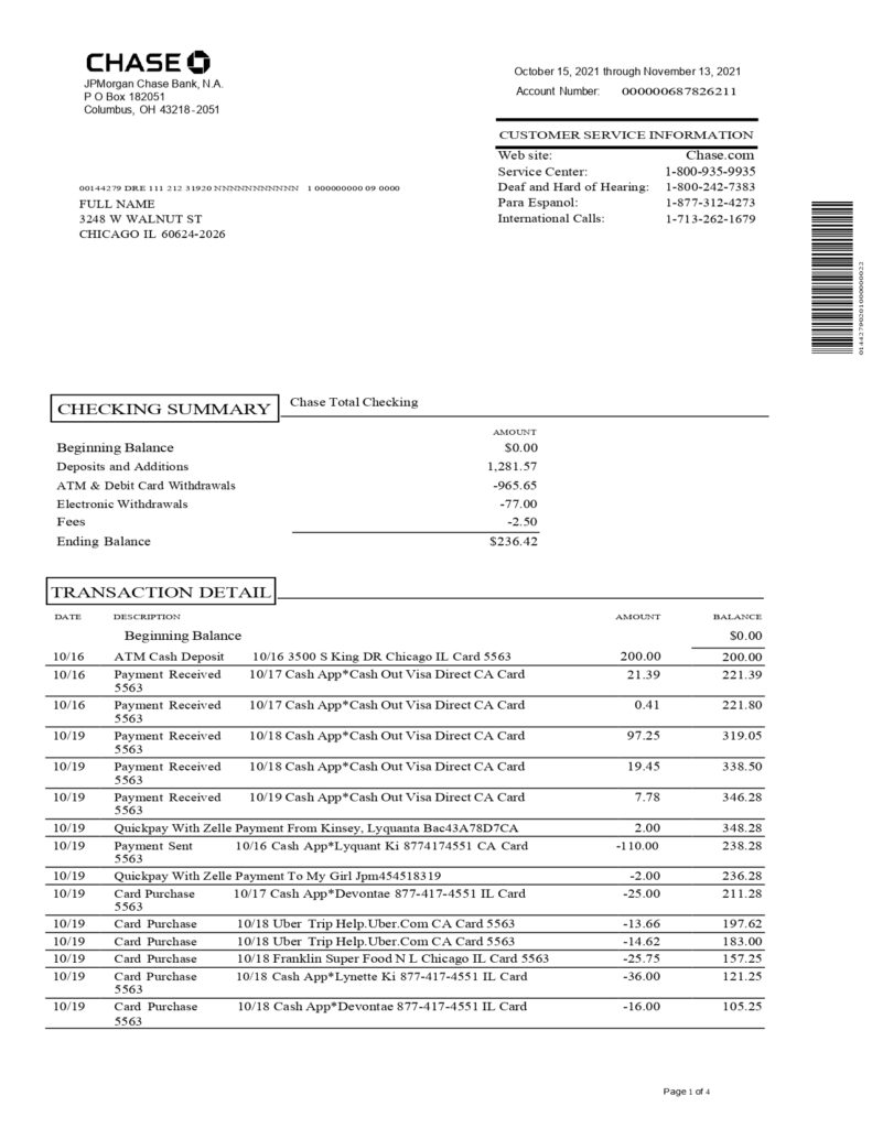 Chase Bank Statement Template Chase Total Checking Mbcvirtual In 2022 Statement Template