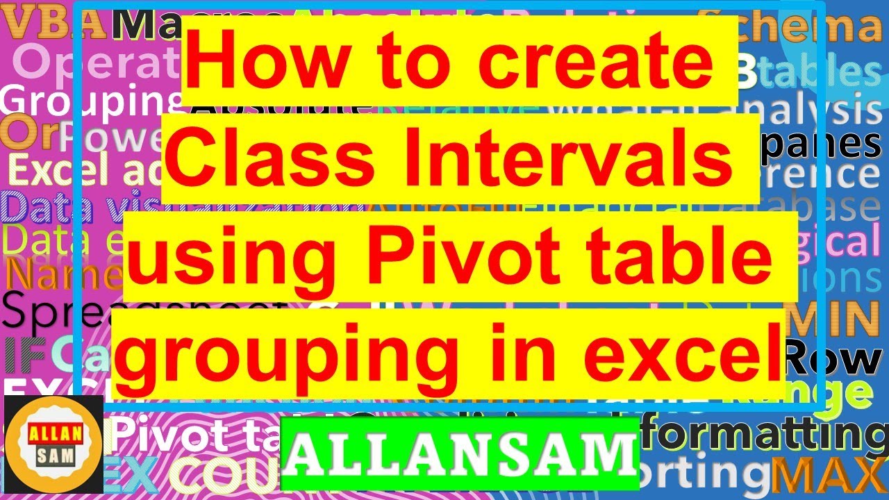 Choosing Class Intervals Excel Bins Youtube