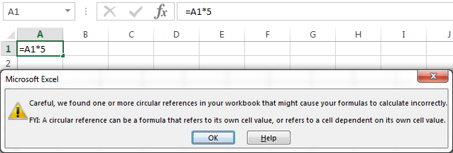 Circular Reference In Microsoft Excel