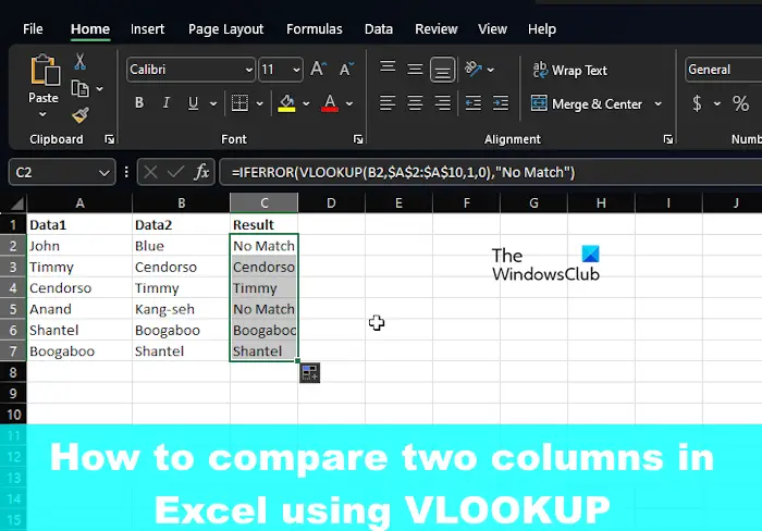 Compare Two Columns In Excel And Find Matches Using Vlookup Hetyapplication