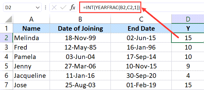 Compute Years Of Service In Excel Easily Excel Tutorials Templates Amp Tools