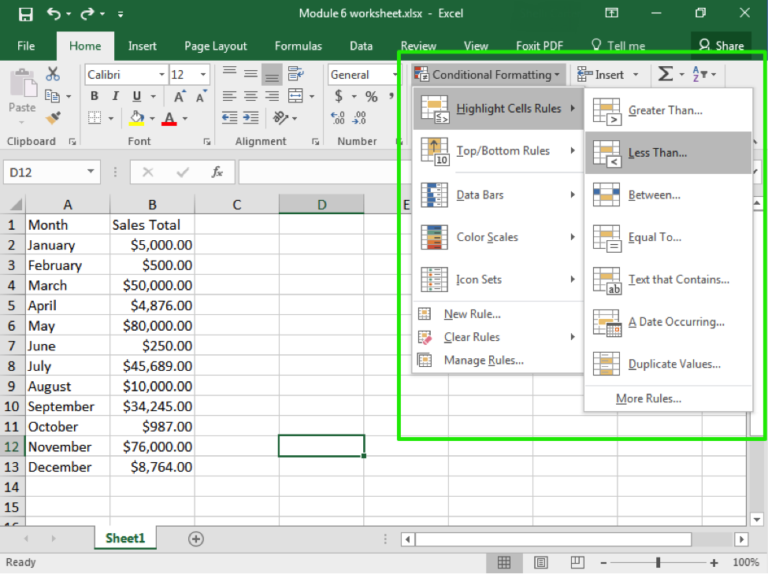 Conditional Formatting Computer Applications For Managers