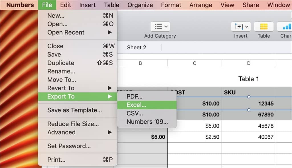 Convert Excel File To Apple Numbers