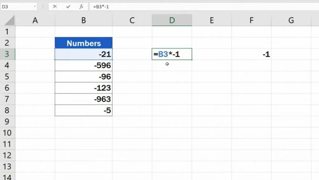 Convert Negative Values Into Positive Values In Excel 7 Methods Youtube