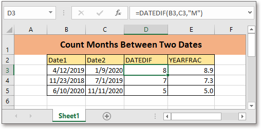 Count Months Between Dates In Excel Wps Office Academy