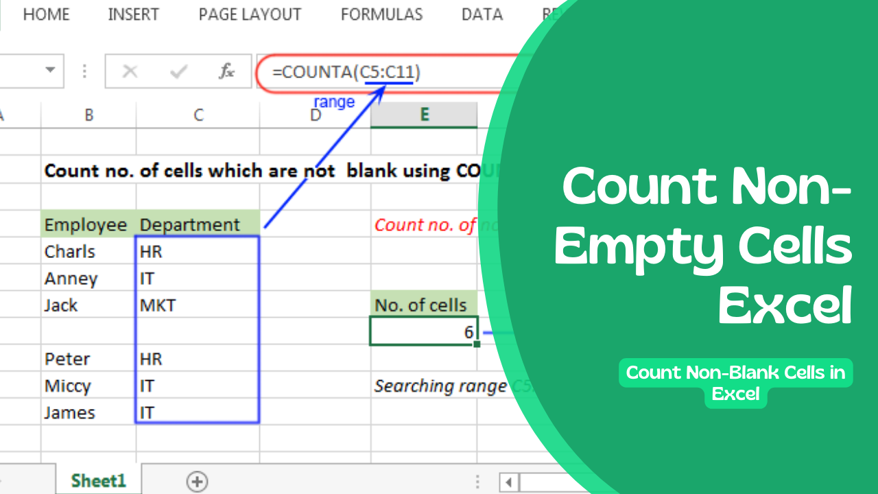 Count Non Empty Cells Excel Count Non Blank Cells In Excel Earn Amp Excel