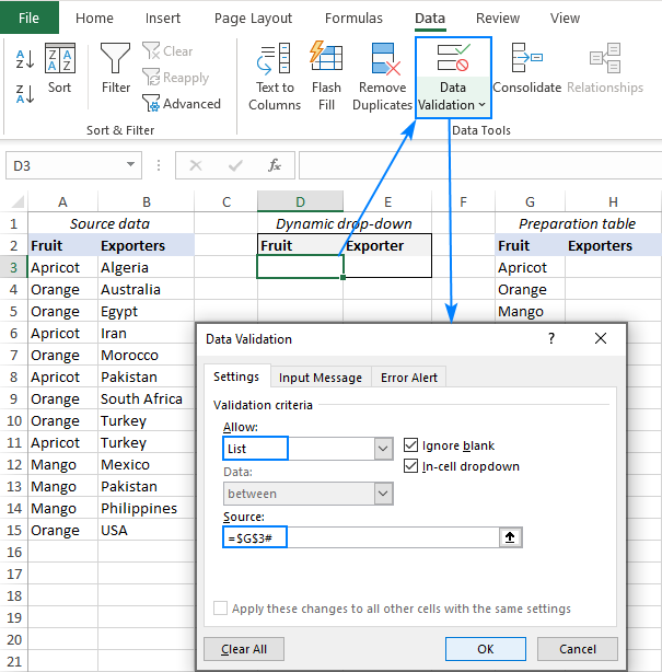 Create A Drop Down List In Excel