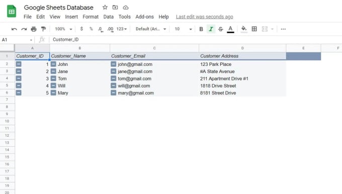 Create Databases On Google Sheets Microsoft Excel And Sql Server By