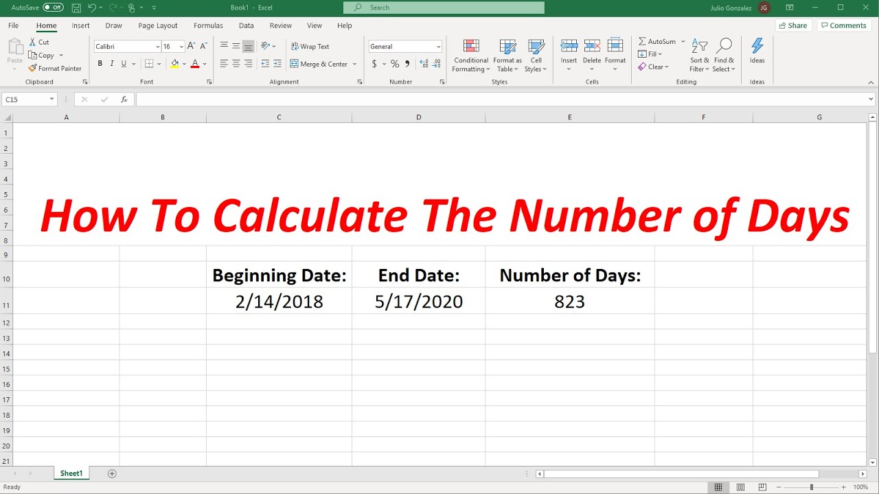 Days Between Dates Excel Bruin Blog