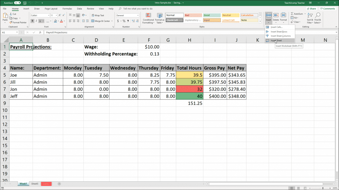 Delete Worksheets Excel