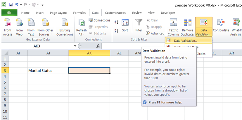 Easy Drop Down List Excel