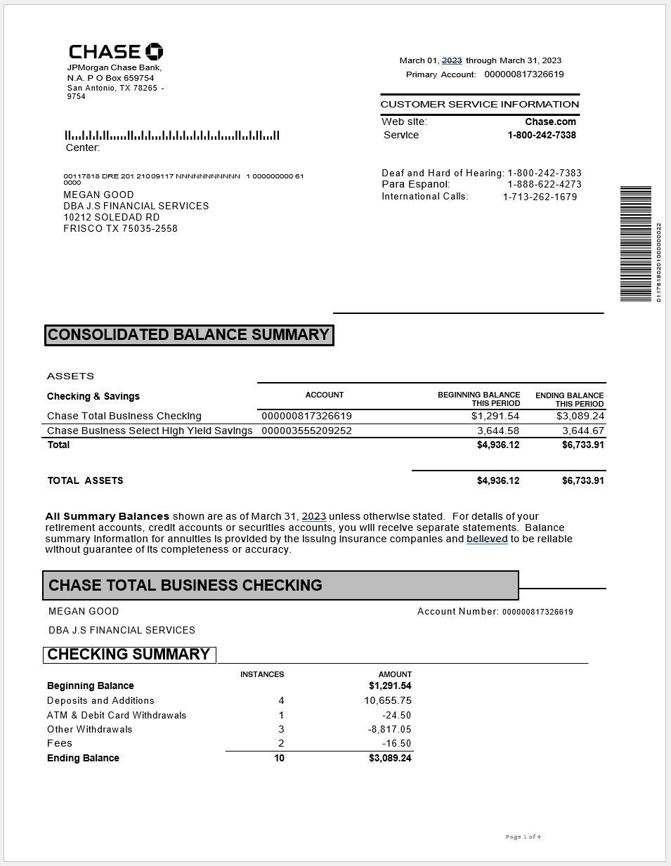 Editable Chase Business Bank Statements 3 Months Templates Etsy