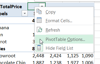 Editing Our Pivot Table Options 2010 Excel Pivot Tables Youtube