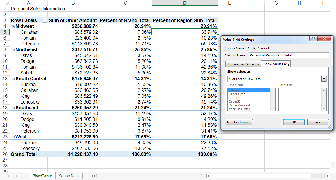 Excel 2017 Pivot Table Calculate Percentage Of Two Columns Brokeasshome Com