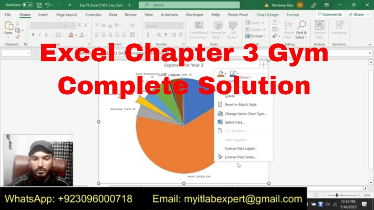 Excel Chapter 3 Charts Youtube