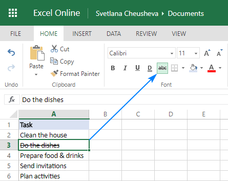 Excel Cross Out Words How To Strikethrough In Excel Shortcut Button And Simple