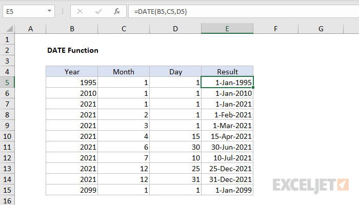 Excel Excel Date Exceljet