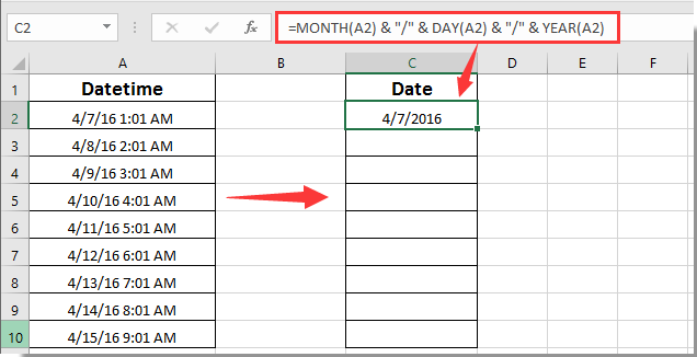 Excel Extract Only Date From The Datetime