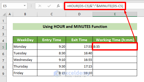 Excel Formula Calculate Number Of Hours Between Two Times Exceljet