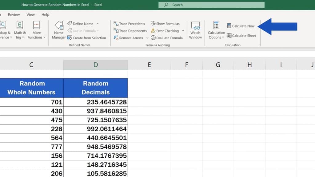 Excel Has Two Functions For Generating Random Numbers Rand And