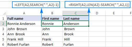 Excel How To Separate First Name And Last Name From A Full Name It Support Guides