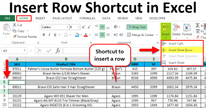 Excel Insert Rows By Shifting Cells Down Without Format Loss