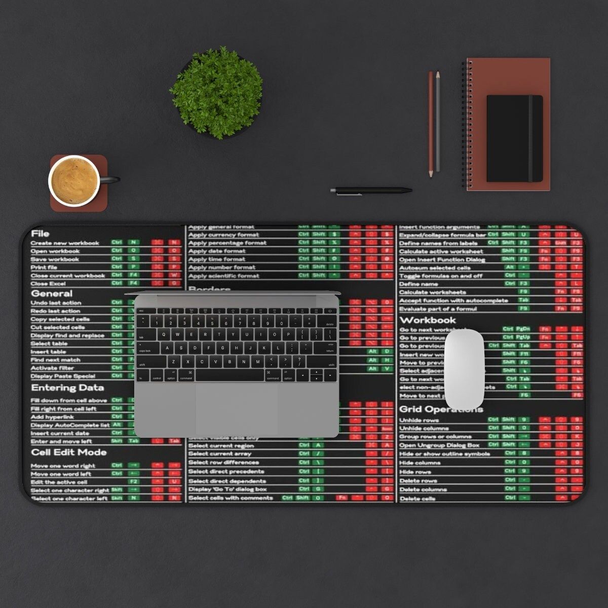 Excel Keyboard Shortcut Cheat Sheet Large Desk Mat Mouse Pad Etsy In 2022 Mouse Pad Etsy