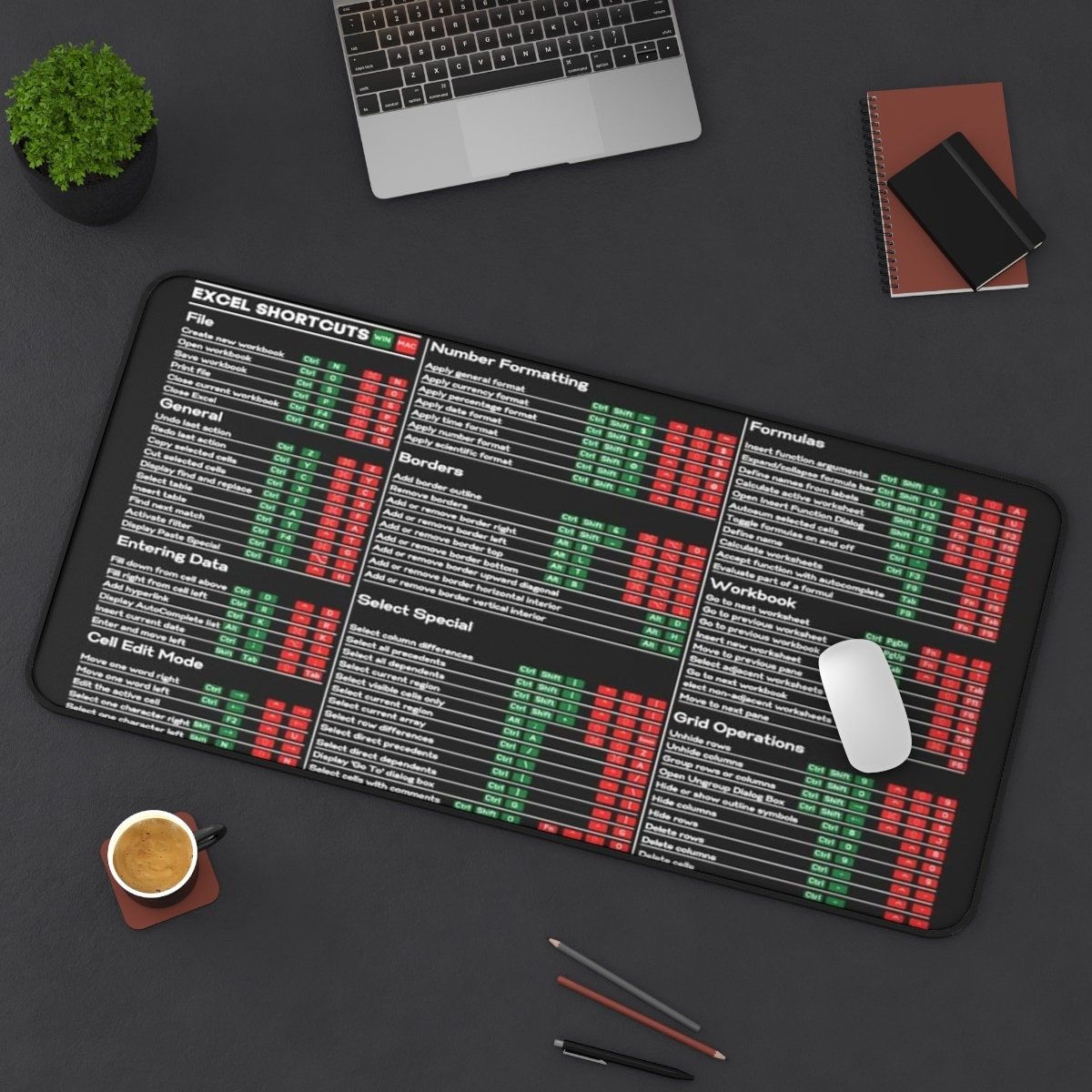 Excel Keyboard Shortcut Mouse Pad Etsy