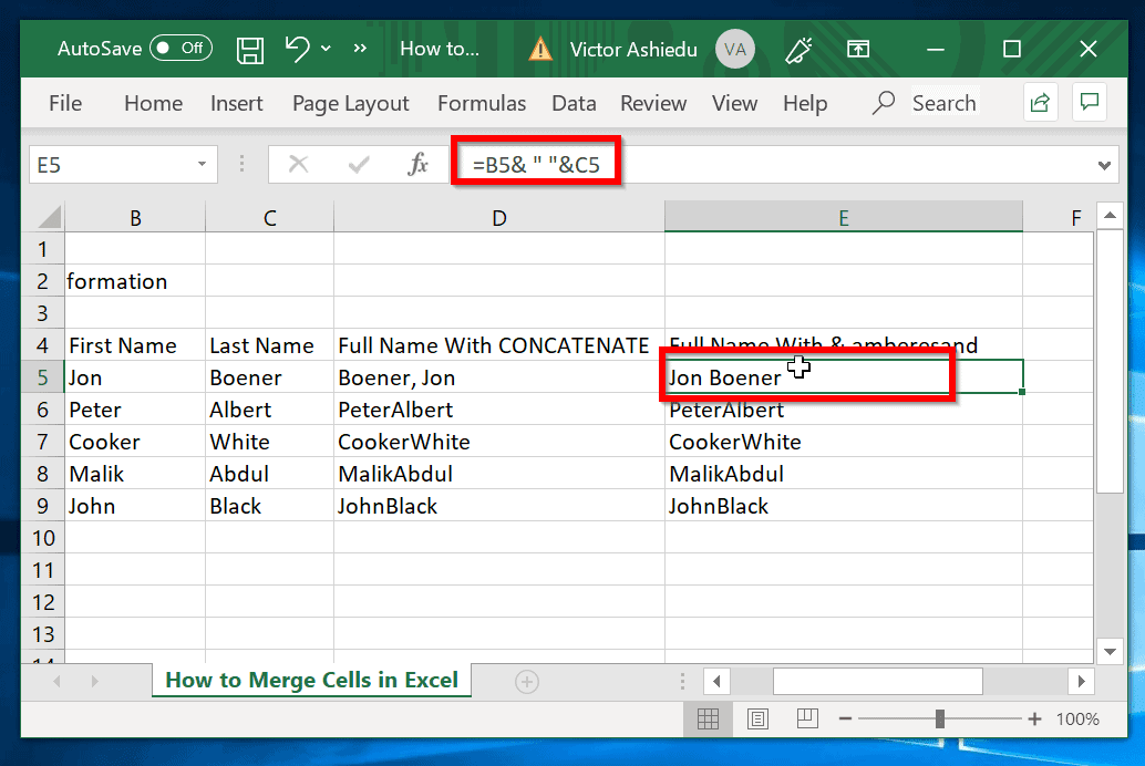 Excel Merge Cells Combine Columns And Rows In A Second With No Values