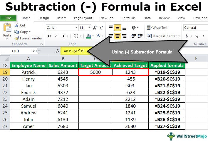 Excel Minus Formula Mastering Subtraction In Excel