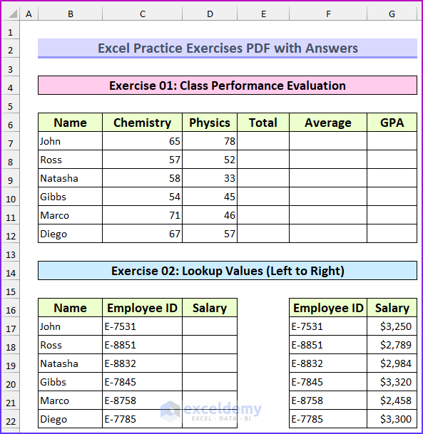 Excel Practice Exercises And Tests Sheetzoom Excel Courses