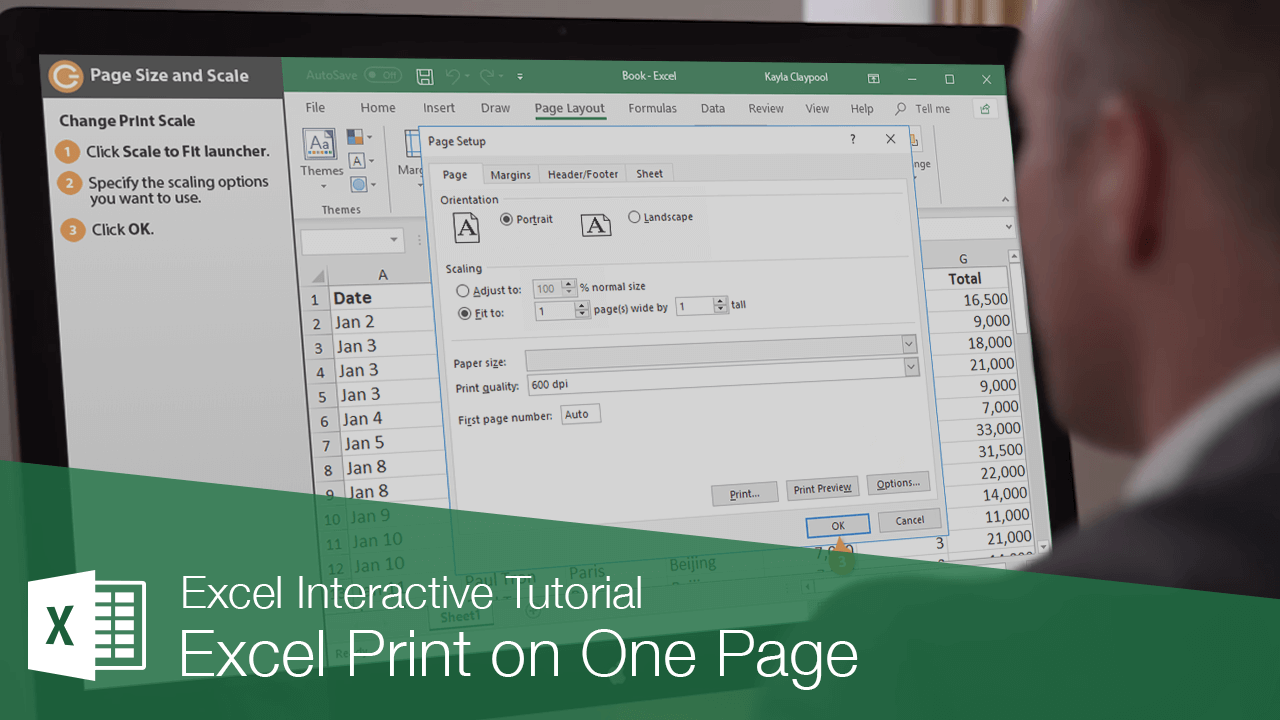 Excel Print On One Page Customguide