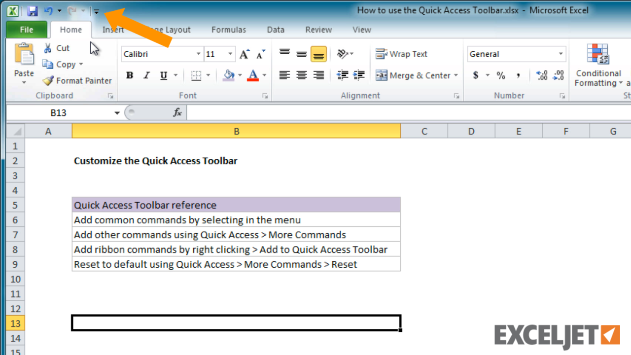 Excel Quick Access Toolbar Shortcut Boost Your Efficiency Excel Tips