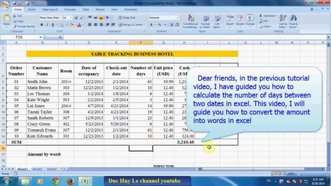 Excel Quickly Write Or Spell Out Amounts In Words Youtube