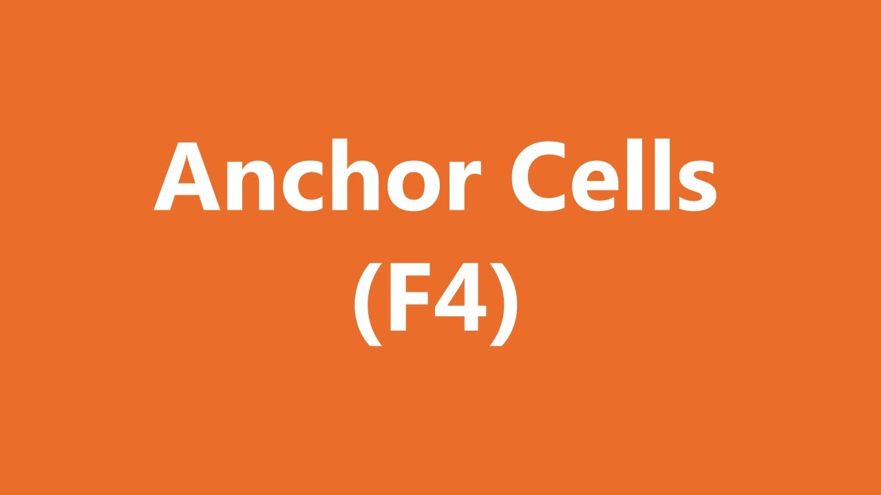 Excel Shortcuts Anchor Cells Youtube