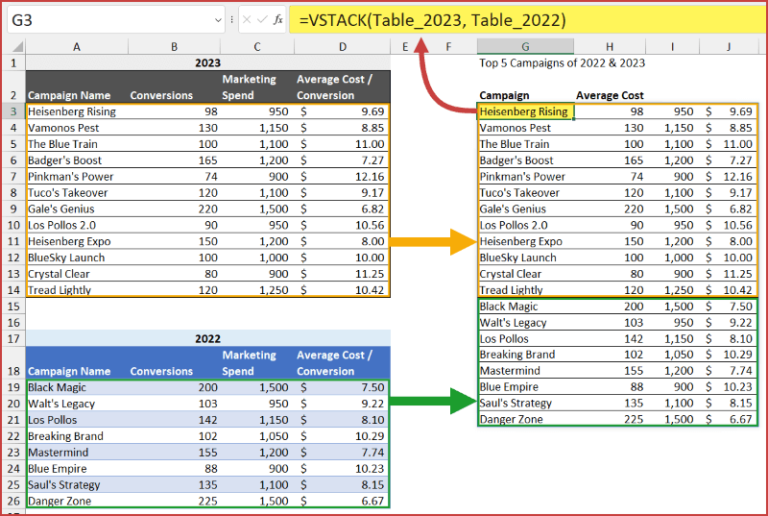 Excel Take Function To Extract Rows Or Columns From Array